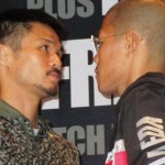 ＷＢＡスーパーフライ級　河野と亀田の記者会見